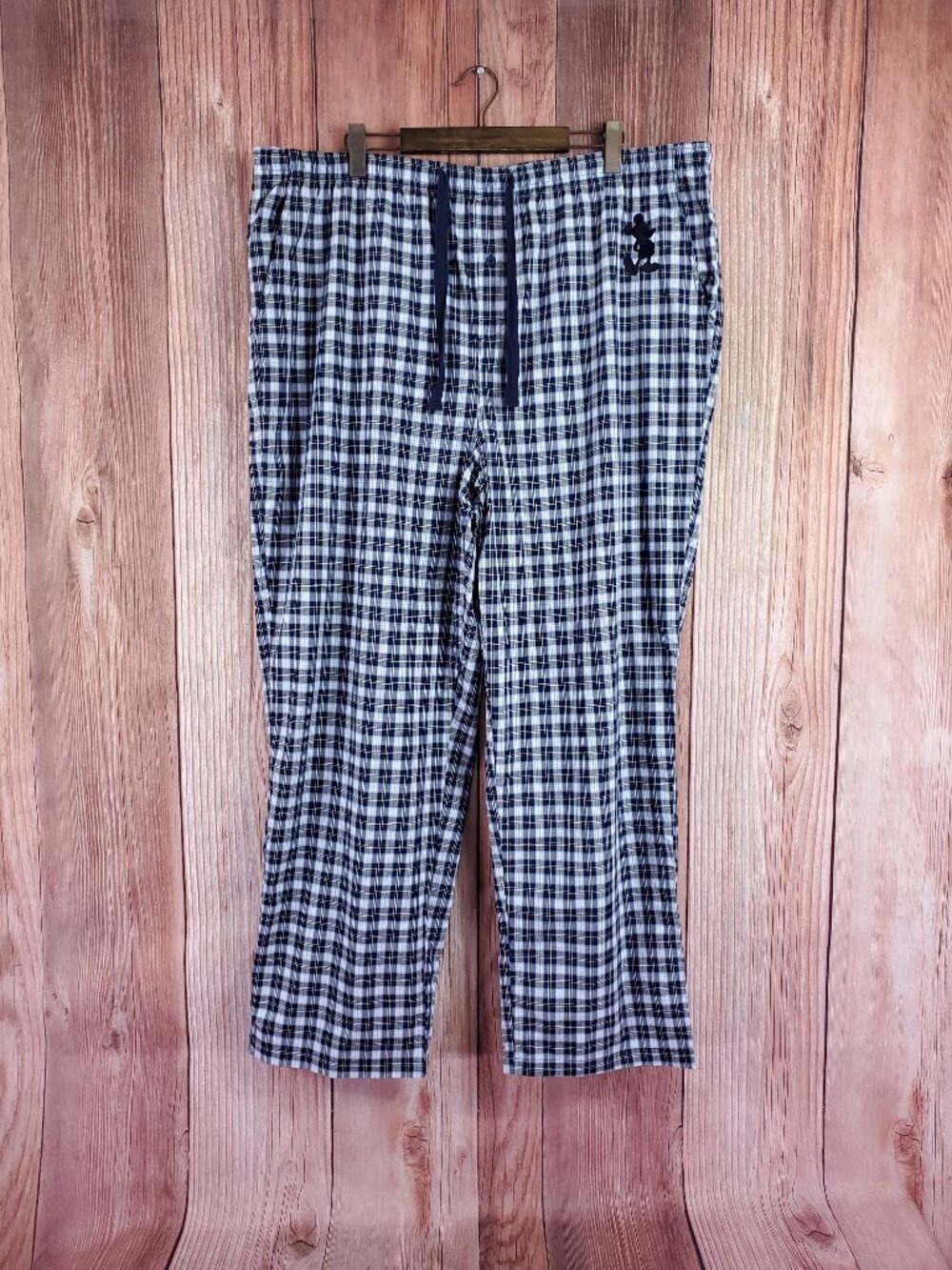NWT Disney Parks Mickey Mouse Plaid Pajama Lounge Pants Mens 3XL Blue Cotton